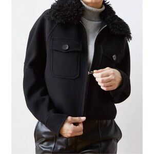 Adroit Atelier Black Jacket Coat 80% Wool Size 3